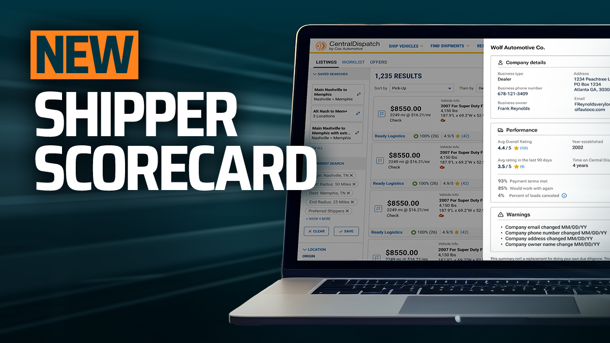NEW: Access shipper scorecards right from your search results - Central ...